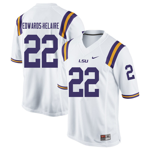 Men #22 Clyde Edwards-Helaire LSU Tigers College Football Jerseys Sale-White